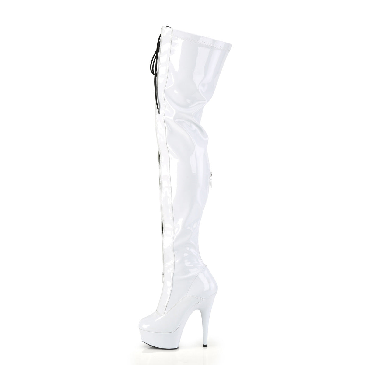 Pleaser  Des bottes DELIGHT-3027 wht-blk str. Pat / wt