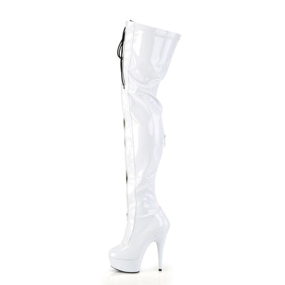 Pleaser  Des bottes DELIGHT-3027 wht-blk str. Pat / wt