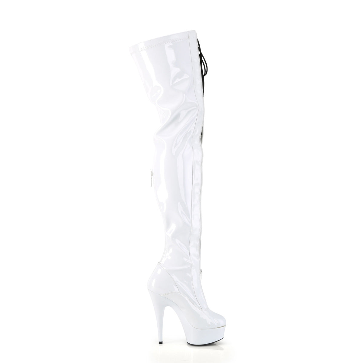 Pleaser  Des bottes DELIGHT-3027 wht-blk str. Pat / wt