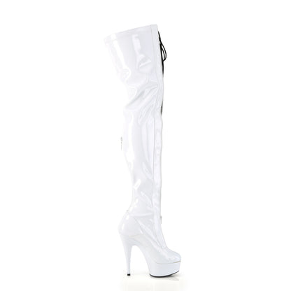 Pleaser  Des bottes DELIGHT-3027 wht-blk str. Pat / wt