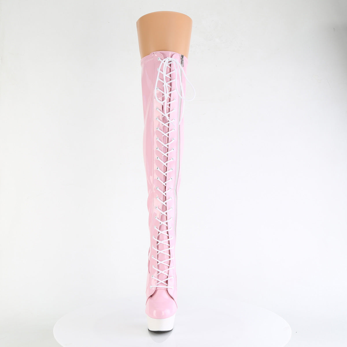 Pleaser   DELIGHT-3029 B. Pink Str Hologram Pat / Wht Matte