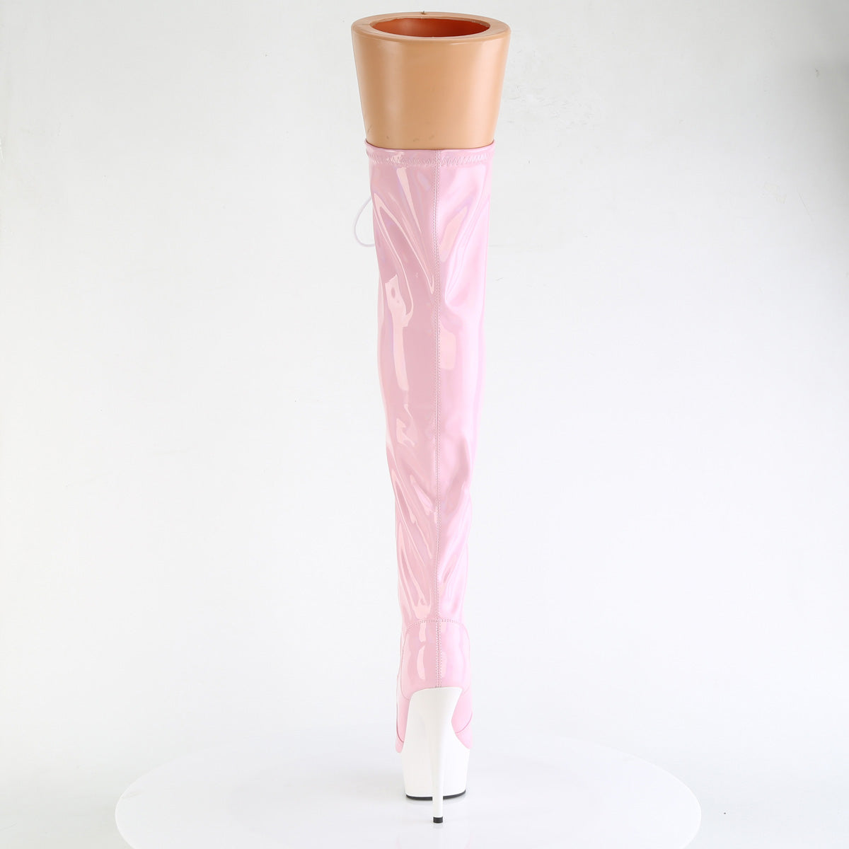 Pleaser   DELIGHT-3029 B. Pink Str Hologram Pat / Wht Matte