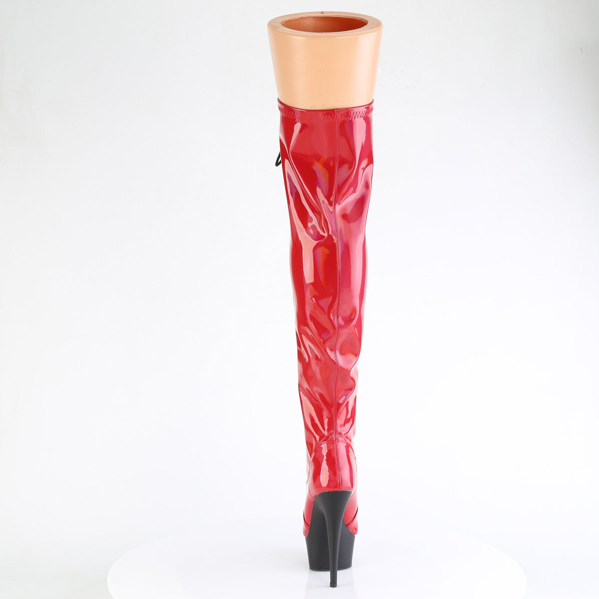 Pleaser   DELIGHT-3029 Red Str Hologram Pat / Blk Matte