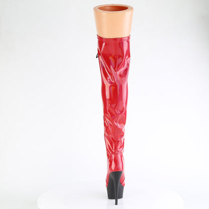 Pleaser   DELIGHT-3029 Red Str Hologram Pat / Blk Matte