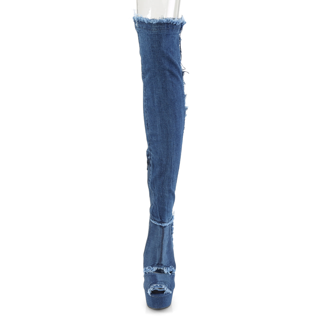 Pleaser Bottes pour femmes DELIGHT-3030 Denim Blue Str Tissu