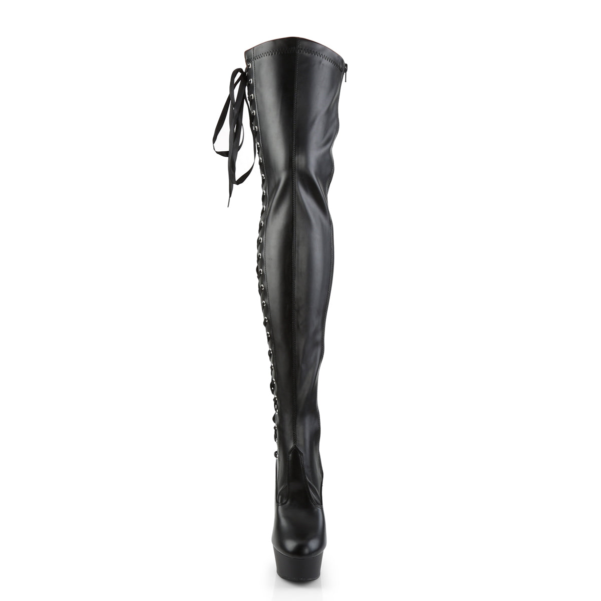 Pleaser Bottes pour femmes DELIGHT-3050 BLK STR FAUX CUIR / BLK MATTE