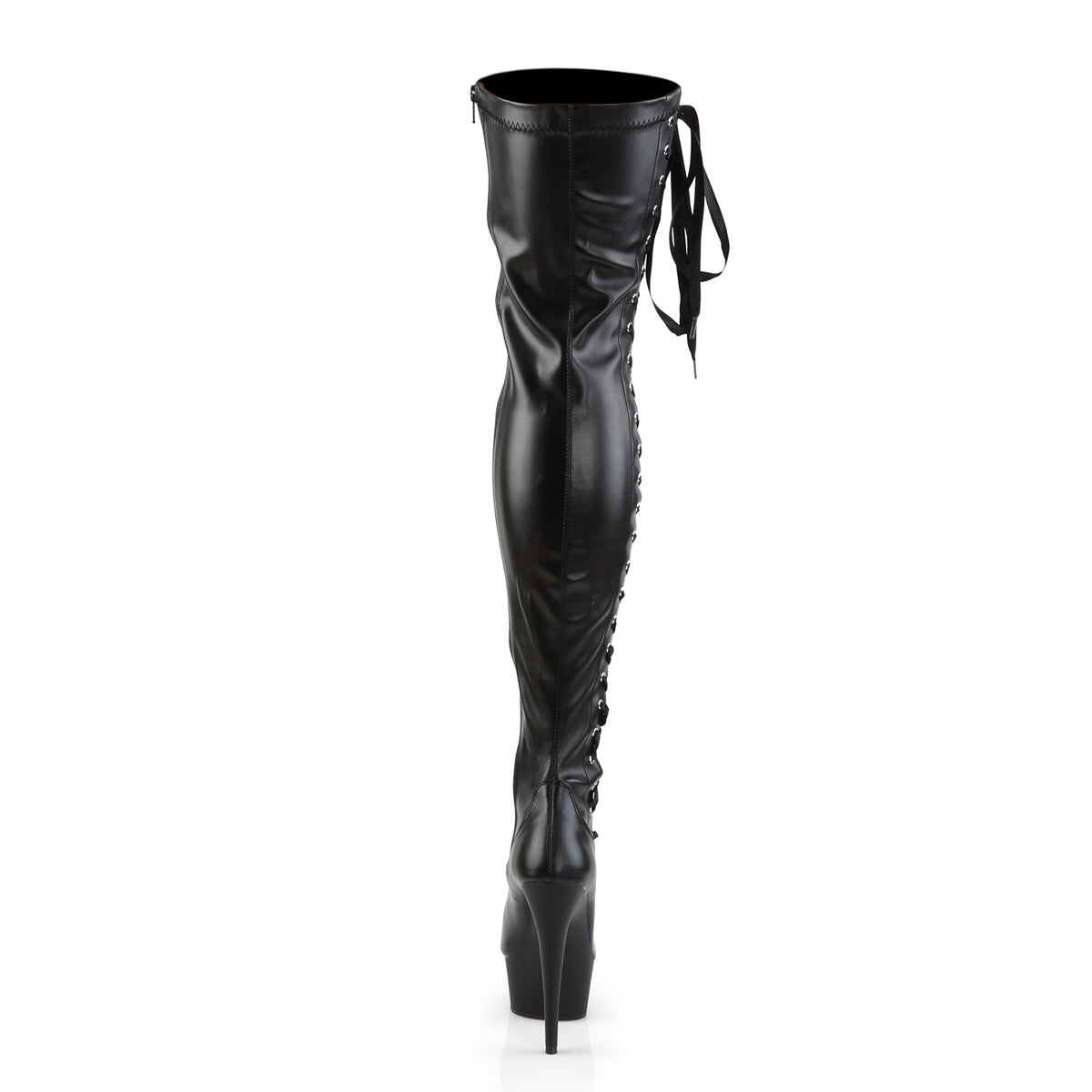 Pleaser Bottes pour femmes DELIGHT-3050 BLK STR FAUX CUIR / BLK MATTE