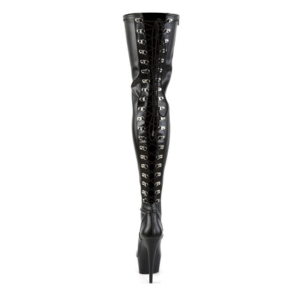 Pleaser Bottes pour femmes DELIGHT-3063 BLK STOR FAUX CUIR / BLK