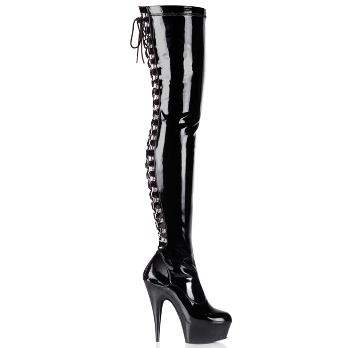 Pleaser Bottes pour femmes DELIGHT-3063 blk str pat / blk