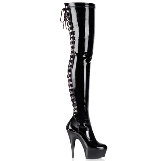 Pleaser Bottes pour femmes DELIGHT-3063 blk str pat / blk