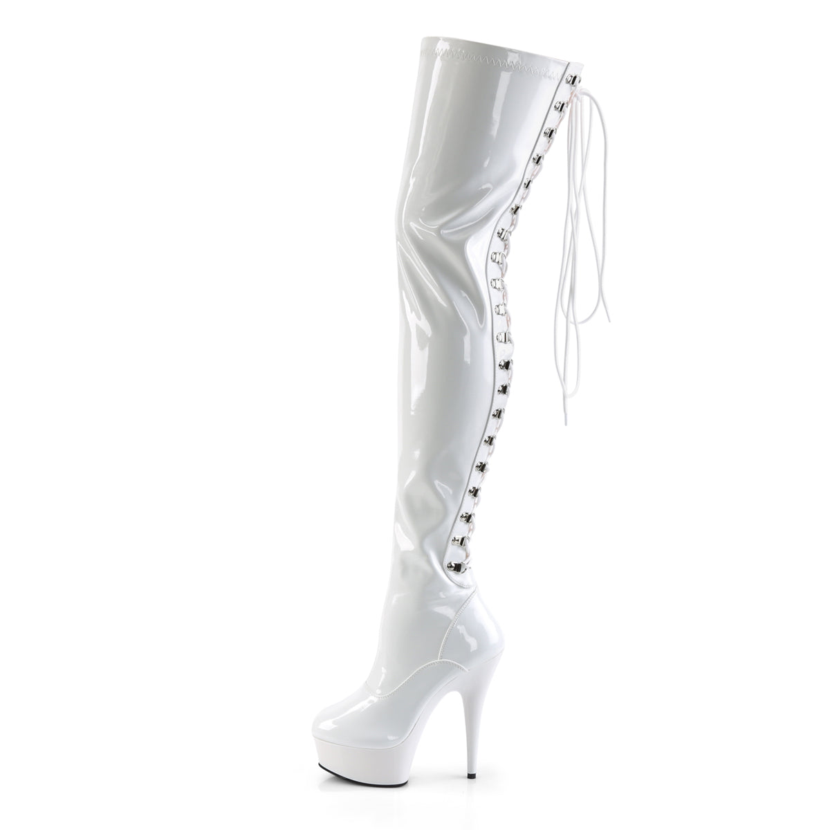 Pleaser Bottes pour femmes DELIGHT-3063 wht str pat / wt