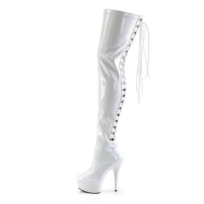 Pleaser Bottes pour femmes DELIGHT-3063 wht str pat / wt