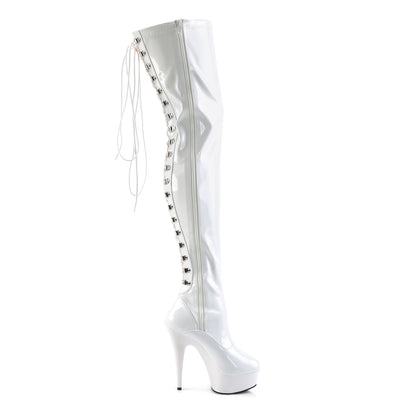 Pleaser Bottes pour femmes DELIGHT-3063 wht str pat / wt