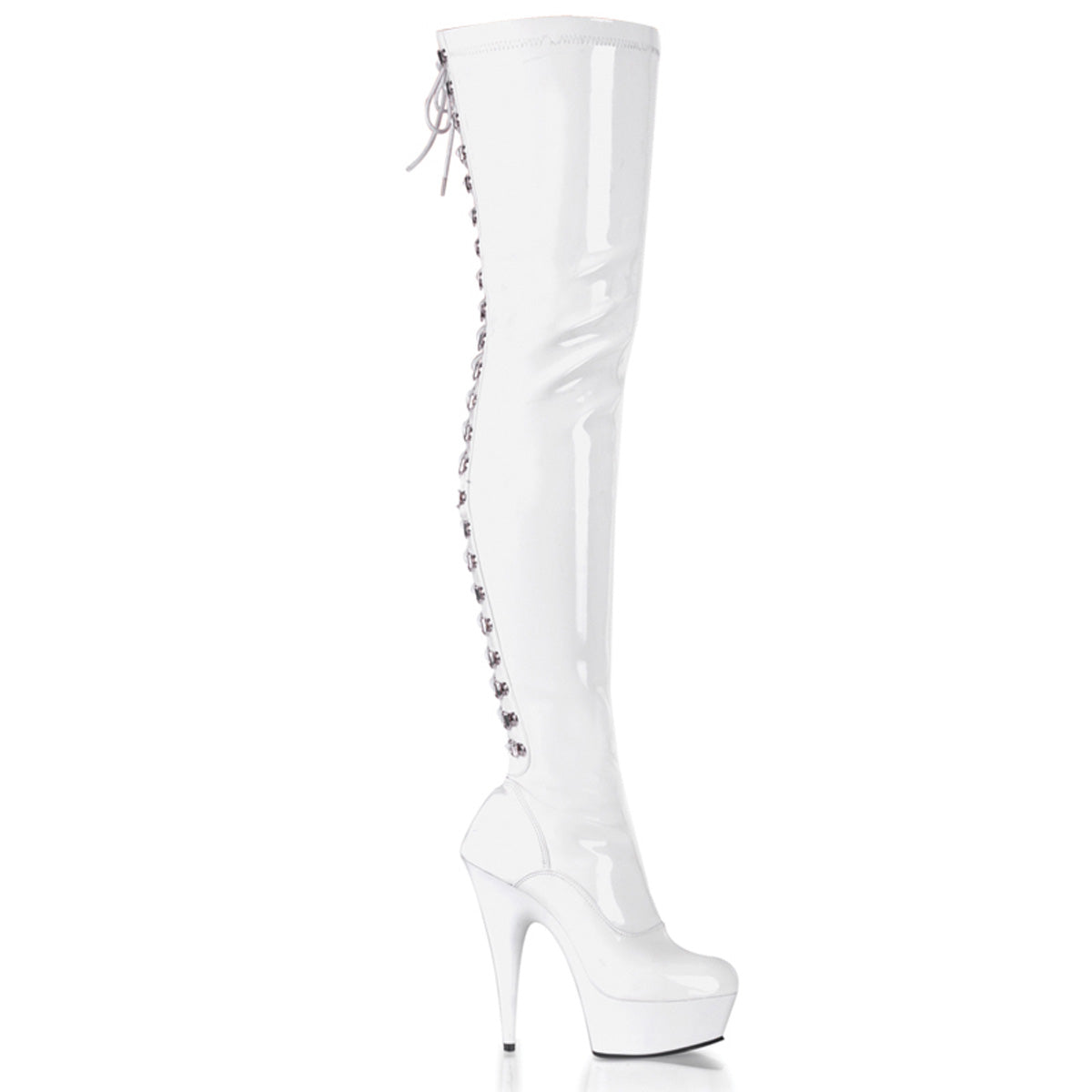 Pleaser Bottes pour femmes DELIGHT-3063 wht str pat / wt