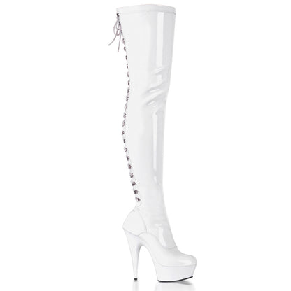 Pleaser Bottes pour femmes DELIGHT-3063 wht str pat / wt