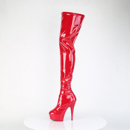Pleaser Women's Platform Shoes DELIGHT-4000 Red Str Pat/Red