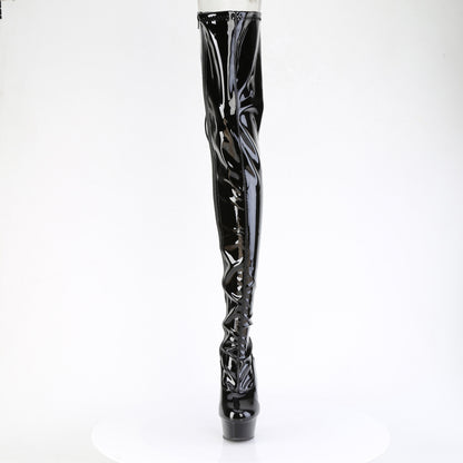 Pleaser Women's Platform Shoes DELIGHT-4063 Blk Str Pat/Blk