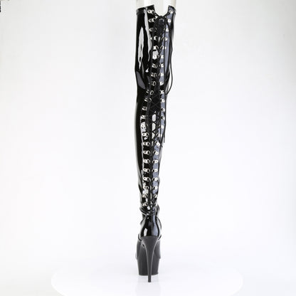 Pleaser Women's Platform Shoes DELIGHT-4063 Blk Str Pat/Blk