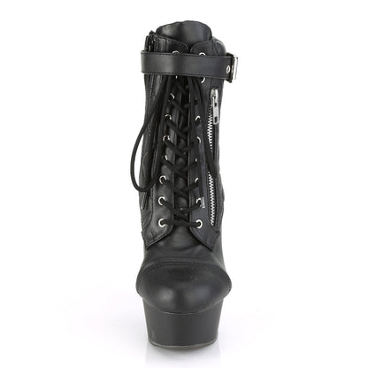 Pleaser Bottines pour femmes DELIGHT-600-05 Blk Faux Cuir / Blk Matte