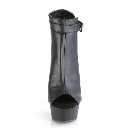 Pleaser Bottines pour femmes DELIGHT-600-10 Blk Faux Cuir / Blk Matte