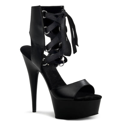 Pleaser Sandales pour femmes DELIGHT-600-14 Blk Faux Cuir / Blk