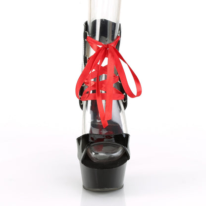 Pleaser Sandales pour femmes DELIGHT-600-14fh blk pat / blk