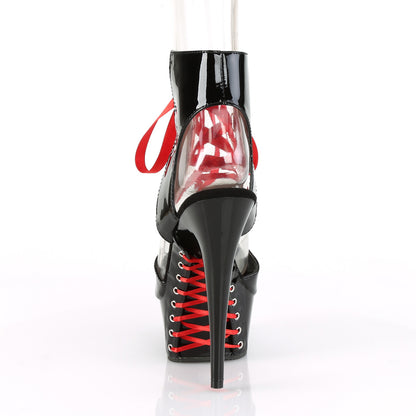 Pleaser Sandales pour femmes DELIGHT-600-14fh blk pat / blk