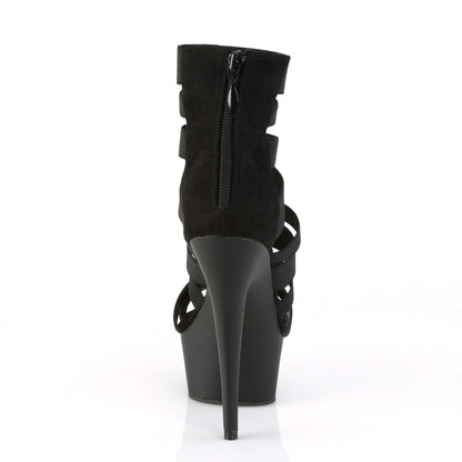 Pleaser Sandales pour femmes DELIGHT-600-17 BLK BANDE ELASTIQUE / BLK MATTE