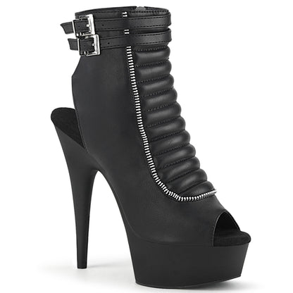Pleaser Bottines pour femmes DELIGHT-600-18 BLK FAUX CUIR / BLK MATTE