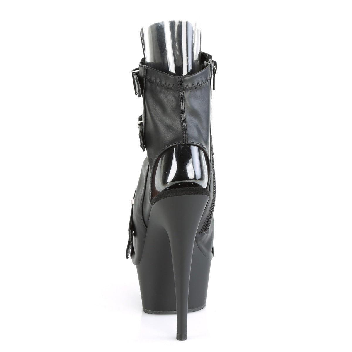 Pleaser Bottines pour femmes DELIGHT-600-19 BLK FAUX CUIR / BLK MATTE