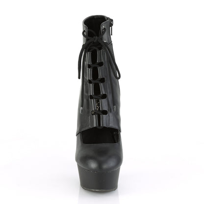 Pleaser Bottines pour femmes DELIGHT-600-21 BLK FAUX CUIR / BLK MATTE