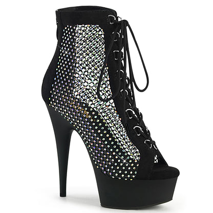 Pleaser  Bottines DELIGHT-600-33rm BLK FAUX SUDE-RS MESH / BLK MATTE