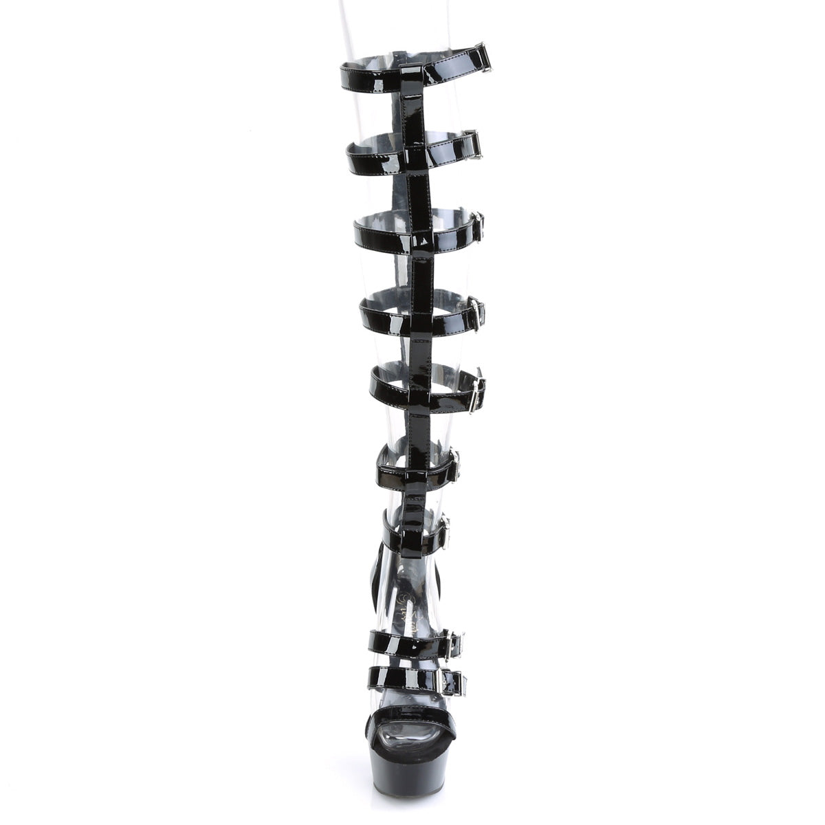 Pleaser Sandales pour femmes DELIGHT-600-46 blk pat / blk