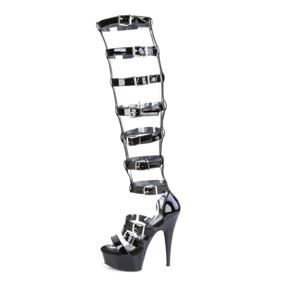 Pleaser Sandales pour femmes DELIGHT-600-46 blk pat / blk