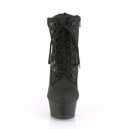 Pleaser Bottines pour femmes DELIGHT-600TL-02 Blk Nubuck Faux Cuir / Blk Matte