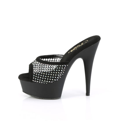 Pleaser  Des sandales DELIGHT-601-6rm BLK FAUX SUEDE-RS MESH / BLK MATTE