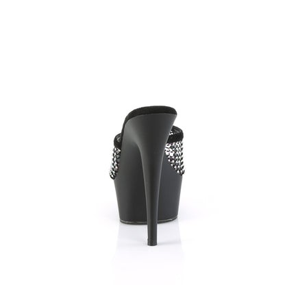 Pleaser  Des sandales DELIGHT-601-6rm BLK FAUX SUEDE-RS MESH / BLK MATTE