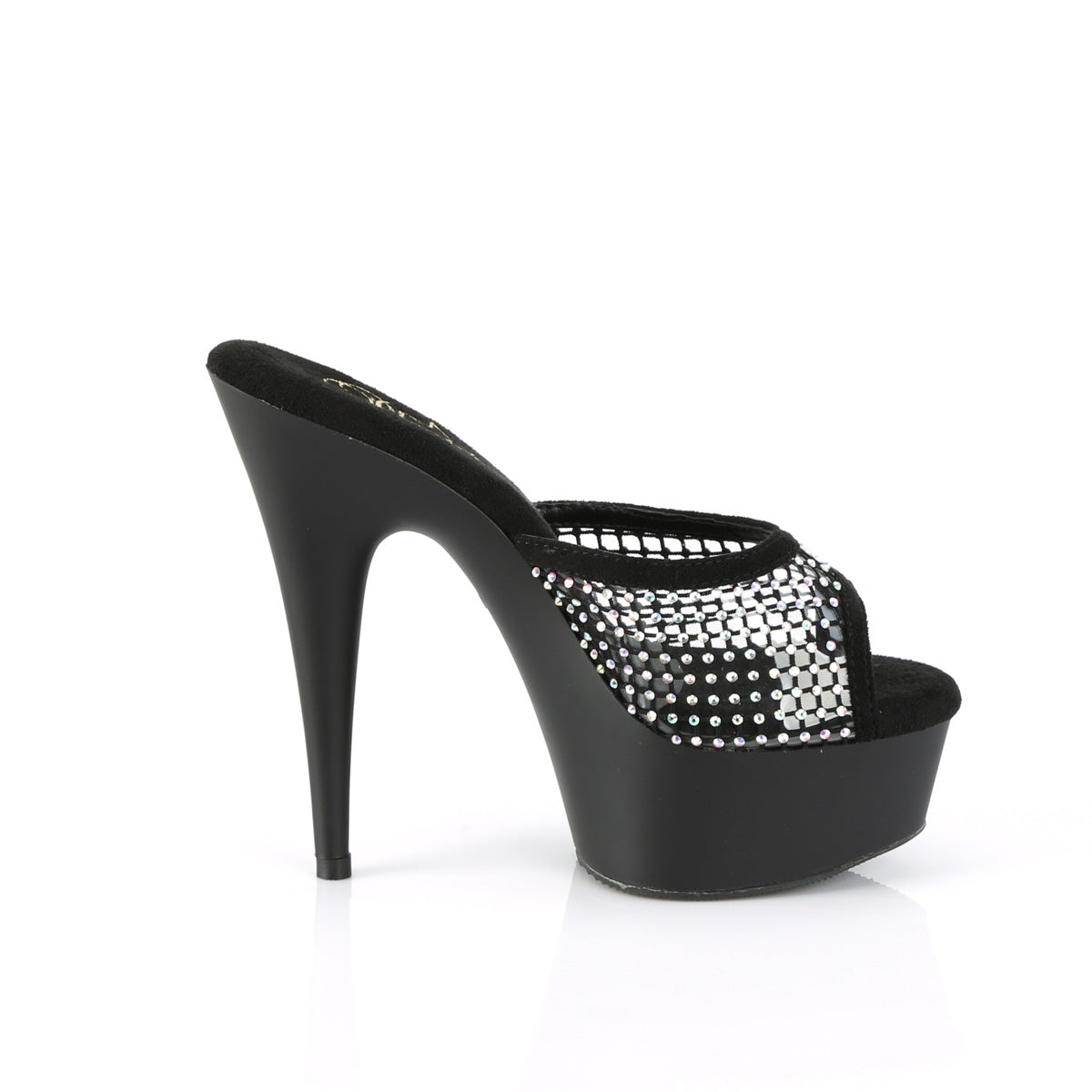 Pleaser  Des sandales DELIGHT-601-6rm BLK FAUX SUEDE-RS MESH / BLK MATTE