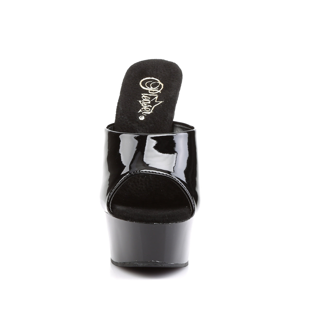 Pleaser Sandales pour femmes DELIGHT-601 BLK PAT / BLK