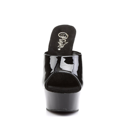 Pleaser Sandales pour femmes DELIGHT-601 BLK PAT / BLK