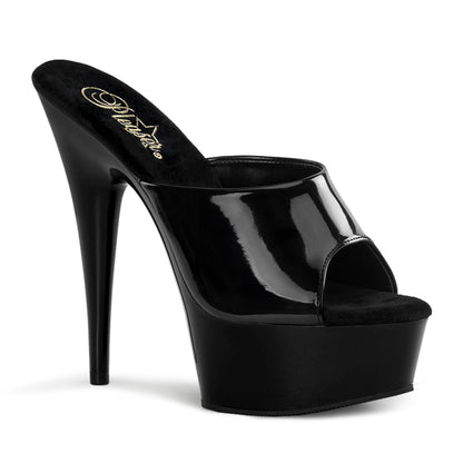 Pleaser Sandales pour femmes DELIGHT-601 BLK PAT / BLK