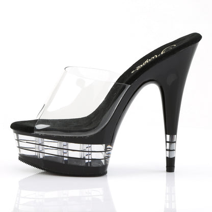 Pleaser Sandales pour femmes DELIGHT-601ln CLR / BLK