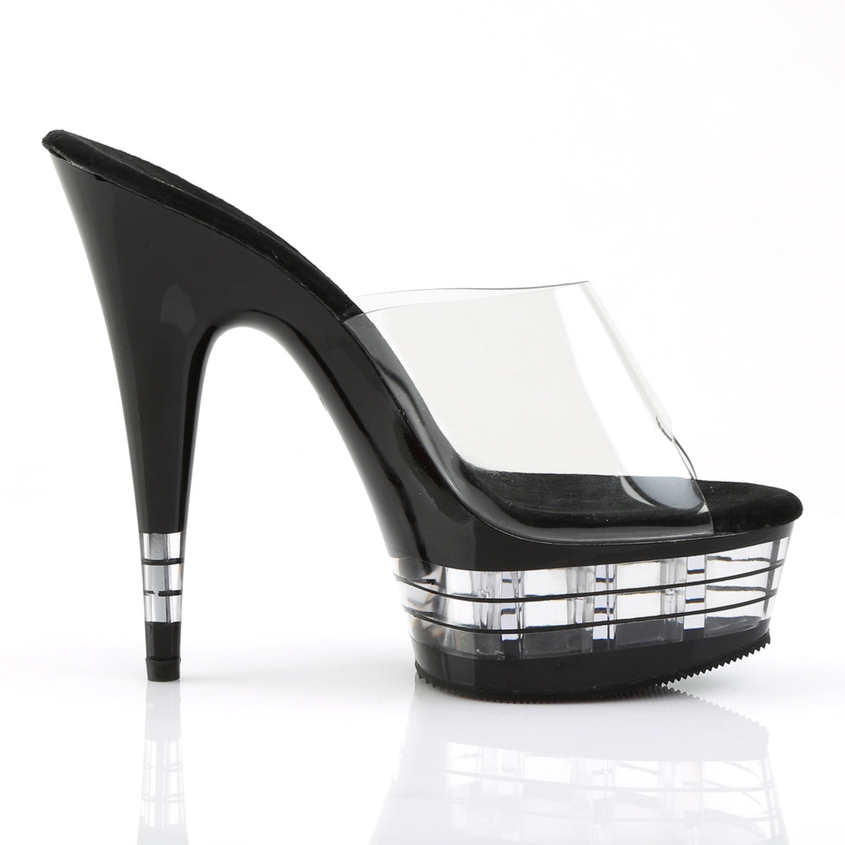 Pleaser Sandales pour femmes DELIGHT-601ln CLR / BLK