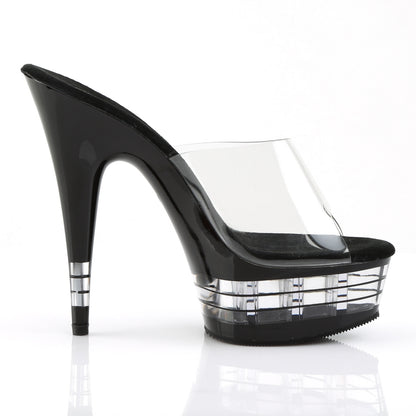 Pleaser Sandales pour femmes DELIGHT-601ln CLR / BLK