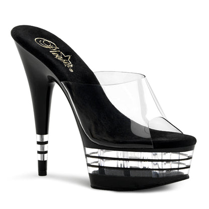 Pleaser Sandales pour femmes DELIGHT-601ln CLR / BLK