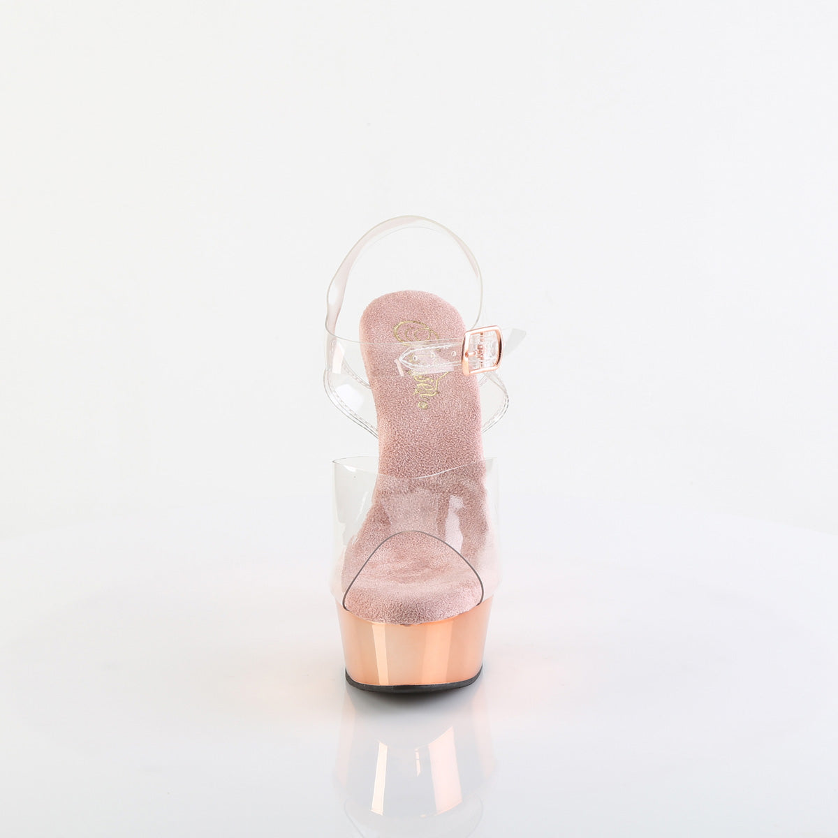 Pleaser Sandales pour femmes DELIGHT-608 CLR / chrome or rose