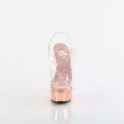 Pleaser Sandales pour femmes DELIGHT-608 CLR / chrome or rose