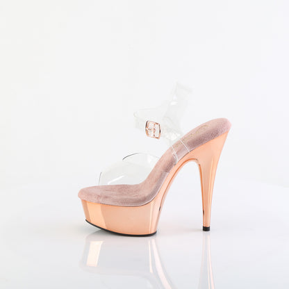 Pleaser Sandales pour femmes DELIGHT-608 CLR / chrome or rose