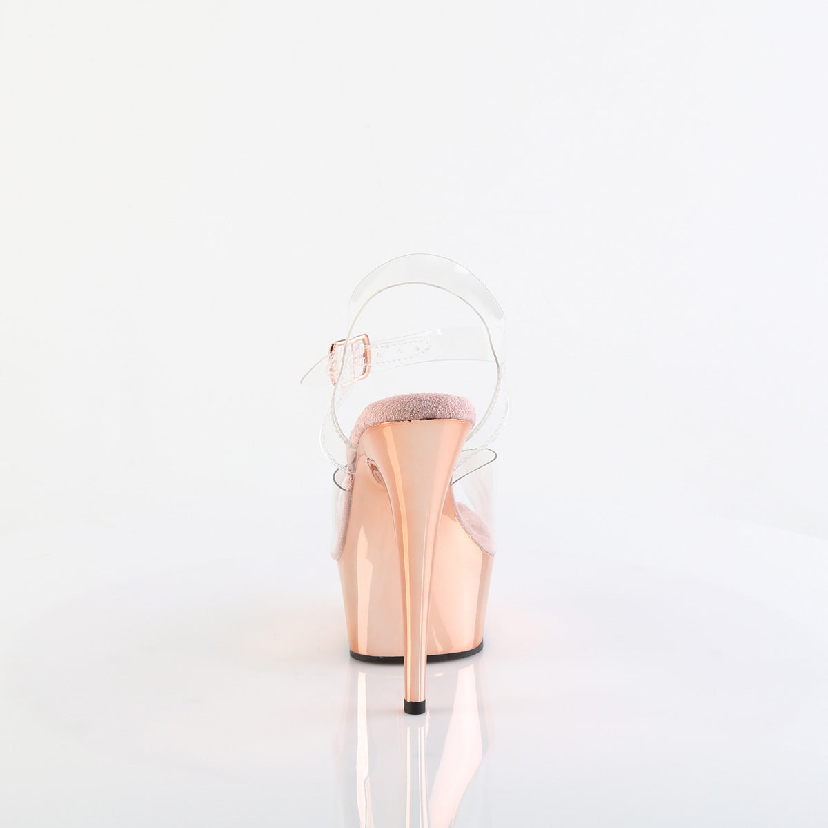 Pleaser Sandales pour femmes DELIGHT-608 CLR / chrome or rose