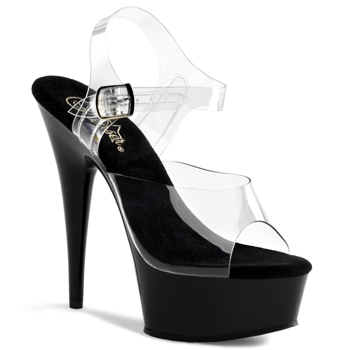 Pleaser Sandales pour femmes DELIGHT-608 CLR / BLK